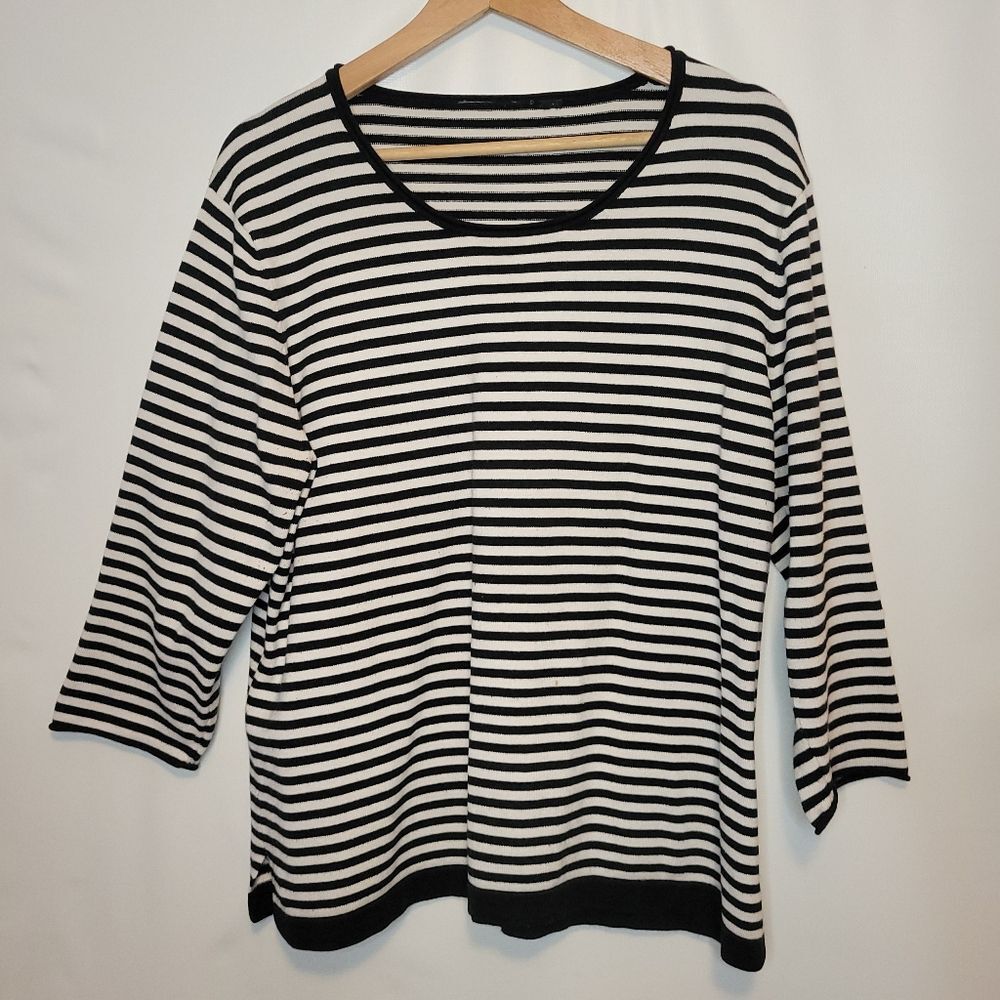 Black & White Striped Knit Top